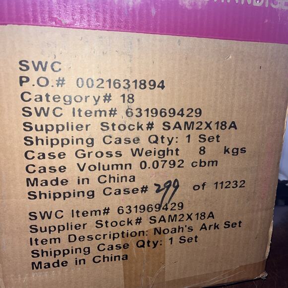 Vtg Sam's Club Wooden Noah's Ark Set Extra LG Resin Animals 24" Christmas Rare - Picture 7 of 9